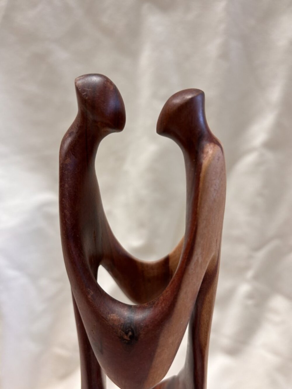 Hand Carved Abstract Wood Sculpture Intertwined Figures Mid Century Modern Decor - Picture 3 of 7